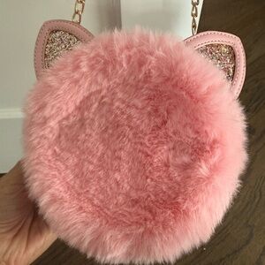 Pink Furry Cat Ear Purse